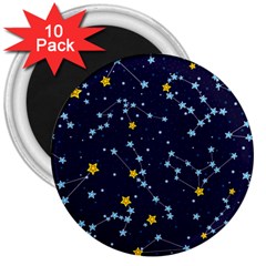 Seamless-pattern-with-cartoon-zodiac-constellations-starry-sky 3  Magnets (10 Pack)  by uniart180623