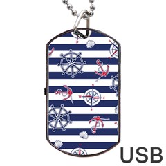 Seamless-marine-pattern Dog Tag Usb Flash (two Sides) by uniart180623