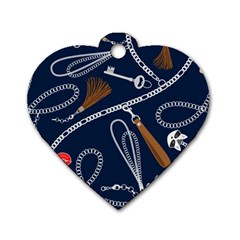 Chains-seamless-pattern Dog Tag Heart (one Side) by uniart180623