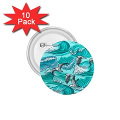 Sea-waves-seamless-pattern 1 75  Buttons (10 Pack) by uniart180623