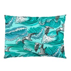 Sea-waves-seamless-pattern Pillow Case by uniart180623