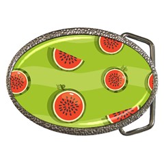 Seamless-background-with-watermelon-slices Belt Buckles by uniart180623