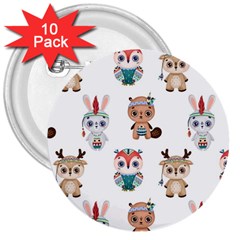 Cute-cartoon-boho-animals-seamless-pattern 3  Buttons (10 Pack)  by uniart180623