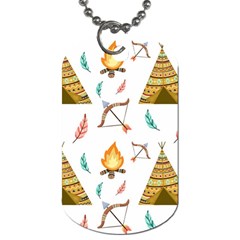 Cute-cartoon-native-american-seamless-pattern Dog Tag (two Sides) by uniart180623