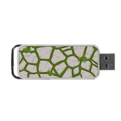 Cartoon-gray-stone-seamless-background-texture-pattern Green Portable Usb Flash (two Sides) by uniart180623