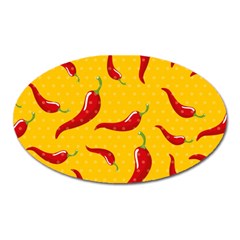 Chili-vegetable-pattern-background Oval Magnet by uniart180623