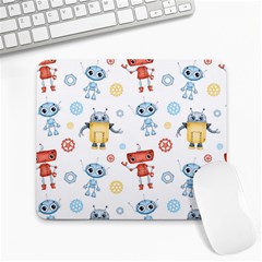 Cute-cartoon-robots-seamless-pattern Large Mousepad by uniart180623