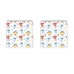 Cute-cartoon-robots-seamless-pattern Cufflinks (square) by uniart180623