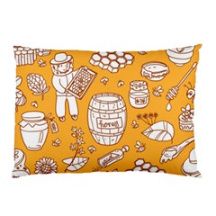 Vector-honey-element-doodle-seamless-pattern-with-beehive-beeke Pillow Case (two Sides) by uniart180623