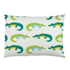 Cute-cartoon-alligator-kids-seamless-pattern-with-green-nahd-drawn-crocodiles Pillow Case by uniart180623