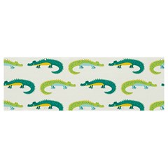 Cute-cartoon-alligator-kids-seamless-pattern-with-green-nahd-drawn-crocodiles Banner And Sign 12  X 4  by uniart180623