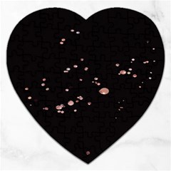 Abstract Rose Gold Glitter Background Jigsaw Puzzle (heart) by artworkshop