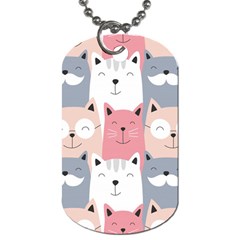 Cute Seamless Pattern With Cats Dog Tag (two Sides) by uniart180623