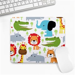 Seamless-pattern-vector-with-animals-cartoon Large Mousepad by uniart180623