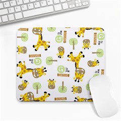 Vector-pattern-with-cute-giraffe-cartoon Large Mousepad by uniart180623