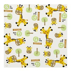 Vector-pattern-with-cute-giraffe-cartoon Banner And Sign 4  X 4  by uniart180623