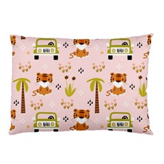 Cute-tiger-car-safari-seamless-pattern Pillow Case by uniart180623