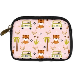 Cute-tiger-car-safari-seamless-pattern Digital Camera Leather Case by uniart180623