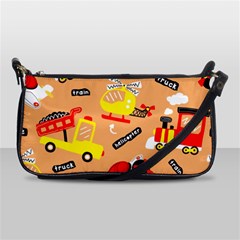 Seamless-pattern-cartoon-with-transportation-vehicles Shoulder Clutch Bag by uniart180623