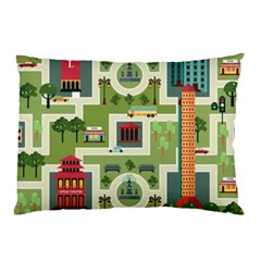 City-seamless-pattern Pillow Case by uniart180623