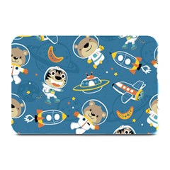 Seamless-pattern-funny-astronaut-outer-space-transportation Plate Mats by uniart180623