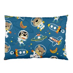 Seamless-pattern-funny-astronaut-outer-space-transportation Pillow Case by uniart180623