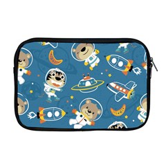 Seamless-pattern-funny-astronaut-outer-space-transportation Apple Macbook Pro 17  Zipper Case by uniart180623