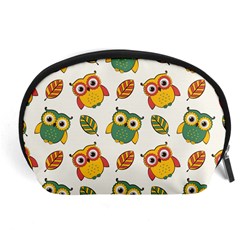 Background-with-owls-leaves-pattern Accessory Pouch (large) by uniart180623
