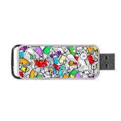 Graffiti-characters-seamless-pattern Portable Usb Flash (two Sides) by uniart180623