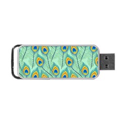 Lovely-peacock-feather-pattern-with-flat-design Portable Usb Flash (one Side) by uniart180623