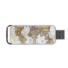 3d Typography World Map Portable Usb Flash (two Sides) by uniart180623