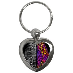 Ambiguity Tobe Brain Duality Mind Minimal Thinking Key Chain (heart) by uniart180623