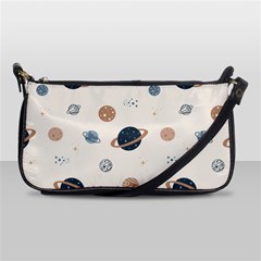 Space Planets Art Pattern Design Wallpaper Shoulder Clutch Bag by uniart180623