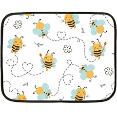 Bee Art Pattern Design Wallpaper Background Print Fleece Blanket (mini) by uniart180623