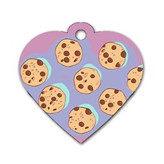 Cookies Chocolate Chips Chocolate Cookies Sweets Dog Tag Heart (one Side) by uniart180623
