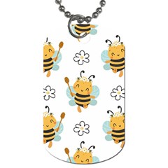 Art Bee Pattern Design Wallpaper Background Dog Tag (one Side) by uniart180623