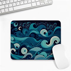 Waves Ocean Sea Abstract Whimsical Abstract Art Small Mousepad by uniart180623