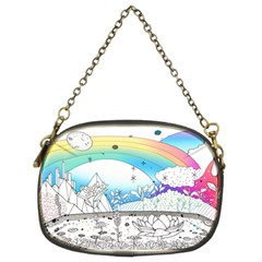 Rainbow Fun Cute Minimal Doodle Drawing Arts Chain Purse (two Sides) by uniart180623