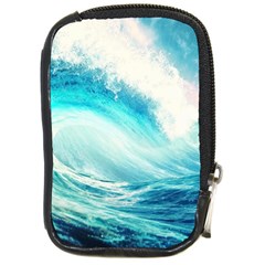 Tsunami Waves Ocean Sea Nautical Nature Water Nature Compact Camera Leather Case by uniart180623