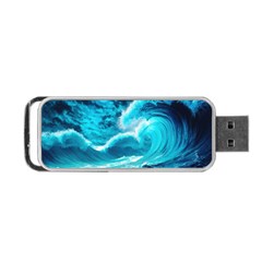 Ai Generated Waves Ocean Sea Tsunami Nautical Sea Portable Usb Flash (one Side) by uniart180623