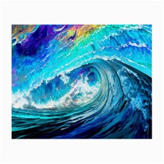 Tsunami Waves Ocean Sea Nautical Nature Water Painting Small Glasses Cloth by uniart180623