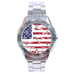 Flag Usa Unite Stated America Stainless Steel Analogue Watch by uniart180623