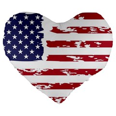 Flag Usa Unite Stated America Large 19  Premium Flano Heart Shape Cushions by uniart180623