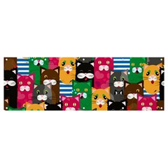 Cat Funny Colorful Pattern Banner And Sign 12  X 4  by uniart180623