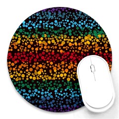 Patterns Rainbow Round Mousepad by uniart180623