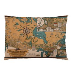 World Map Travel Pattern Architecture Pillow Case (two Sides) by uniart180623