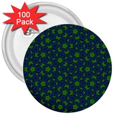 Green Patterns Lines Circles Texture Colorful 3  Buttons (100 Pack)  by uniart180623