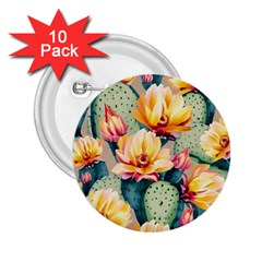 Prickly Pear Cactus Flower Plant 2 25  Buttons (10 Pack)  by Ravend