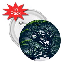 Tree Leaf Green Forest Wood Natural Nature 2 25  Buttons (10 Pack)  by Ravend