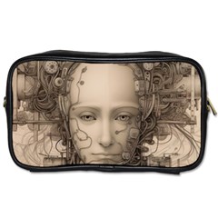 Cyborg Robot Future Drawing Poster Toiletries Bag (one Side) by Ravend